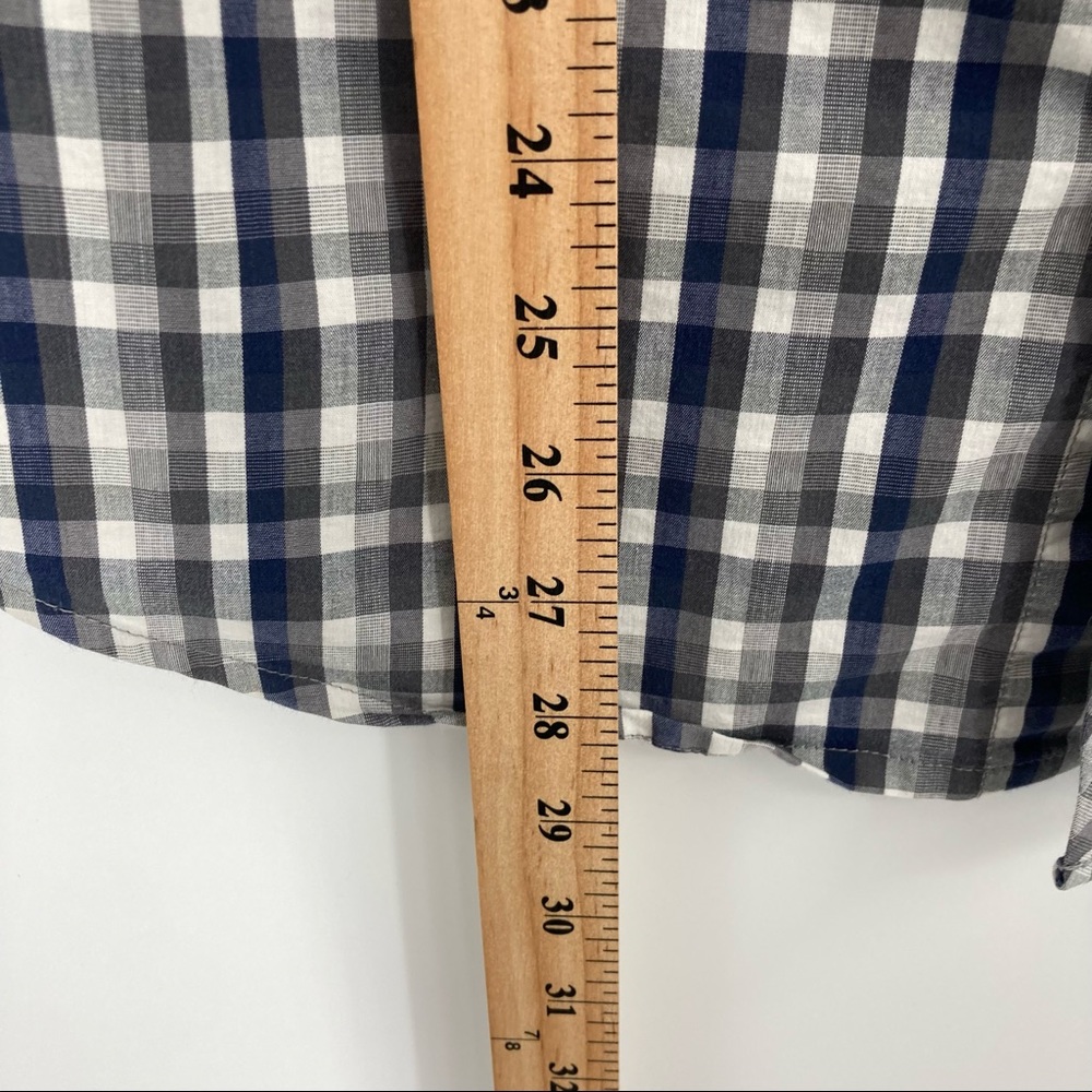 Banded Plaid Short Sleeve Button Up Shirt Small - Picture 11 of 11